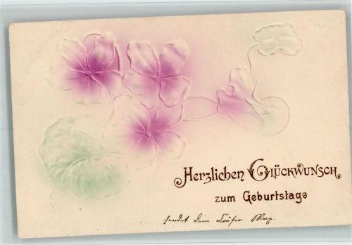 1902 Geburtstag - Blumen AK