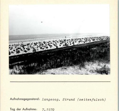Langeoog Strand Seitenverkehrt Foto montiert auf Karton