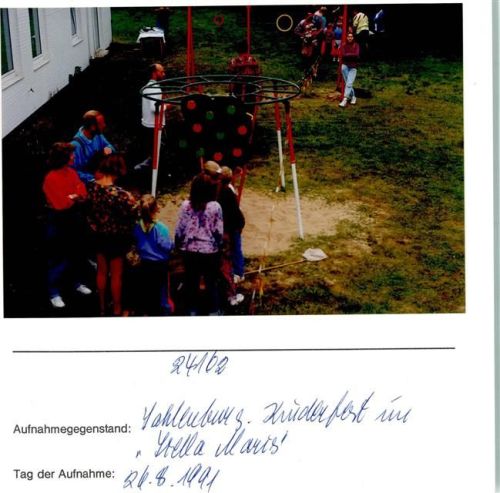 Sahlenburg Ferienerholungsheim Stella Maris Kinderfest Foto montiert auf Karton