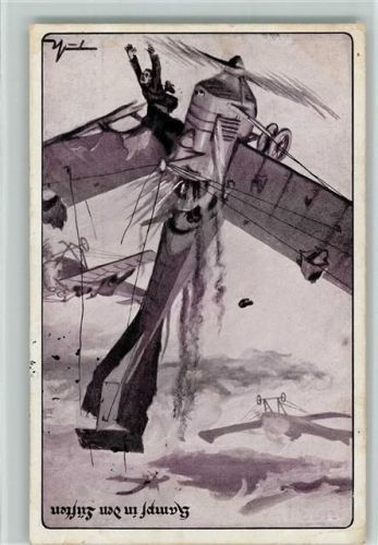 Kampf in den Lüften AK Luftflottenverein 1914 Künstlerkarte