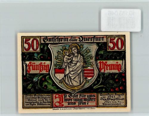 Querfurt Notgeld Madonna Reiter