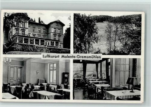 Bad Malente-Gremsmühlen Kurheim der Bundesbahn-Betriebs-Krankenkasse Innenaufnahmen Speisesaal Ortsansicht 4-Bildaufnahme