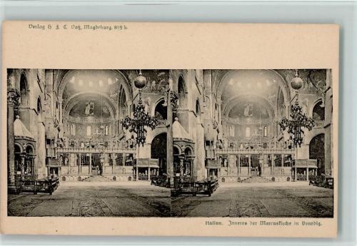 Venezia um 1900 - Verlag Voß Nr. 859 b, Markuskirche Innenansicht AK