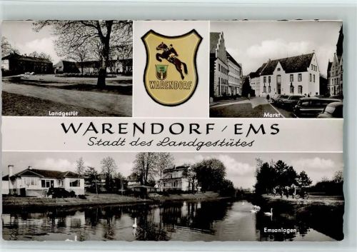 Warendorf Landgestüt Markt Emsanlagen Schwäne Wappen 3-Bildaufnahme