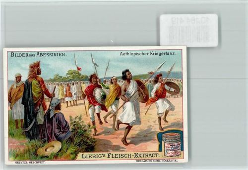 Bilder aus Abessinien, Kriegertanz, Sammelbild Liebig