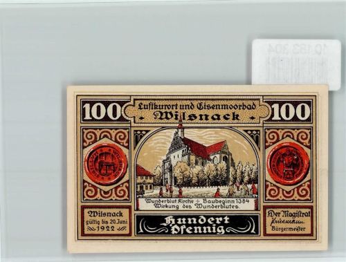 19322 O2901 Bad Wilsnack - Notgeld Kirche Bischof