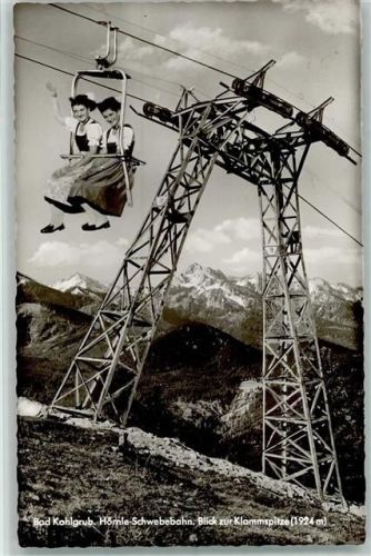 Bad Kohlgrub Hörnle-Schwebebahn Blick zur Klammspitze Frauen in Trachten