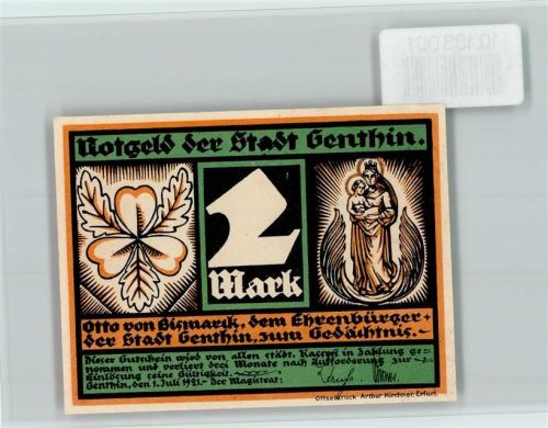 Genthin Notgeld Madonna