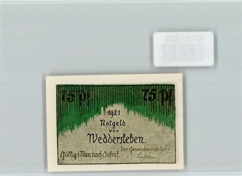 Weddersleben Notgeld