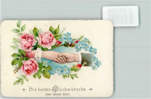 1900 Hände - Poesie, Rosen und Vergissmeinnicht - Neujahr - keine AK
