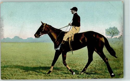 1916 Jockey mit seinem Rennpferd AK