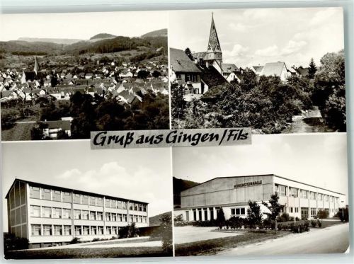 Gingen Rückseite mit Abschürfungen bzw Kleberesten Hohensteinhalle