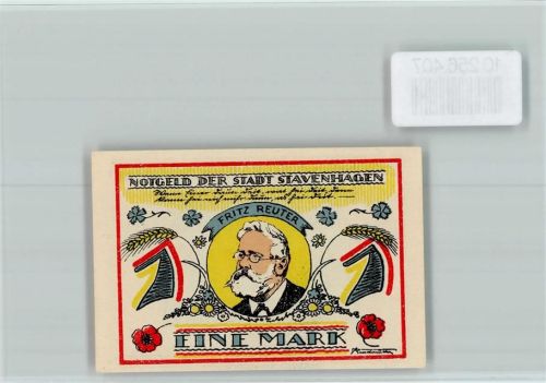 17153 O2044 Stavenhagen , Reuterstadt - Notgeld 1 Mark Rathaus
