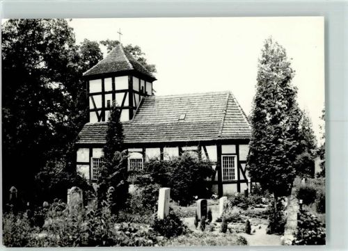 Ferch Alte Dorfkirche Rückseite mit Abschürfungen bzw Kleberesten