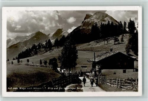 Mösern Blick auf die Mieminger Berge
