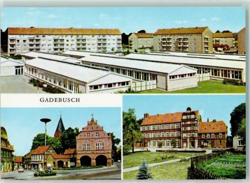 19205 O2730 Gadebusch - Oberschule II Marktplatz Wollenbrügger Straße Schloß Jetzt Oberschule und Internat Rückseite mit Abschürfungen bzw Kleberesten
