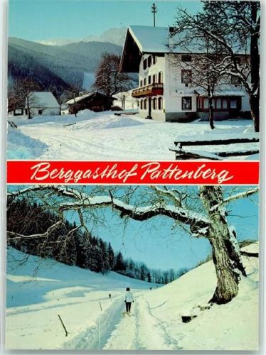 83355 W8221 Bergen , Oberbay - Berggasthaus Pattenberg Winter Rückseite mit Abschürfungen bzw Kleberesten