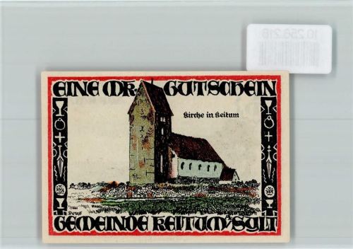 Keitum Notgeld Kirche Kliff