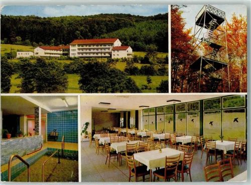 Neukirchen Waldsanatorium Urbachtal Aussichtsturm Rückseite mit Abschürfungen bzw Kleberesten