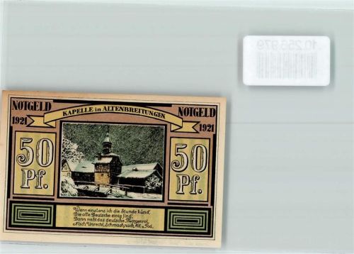 98574 O6081 Altenbreitungen - Notgeld 50 Pfennig Kapelle