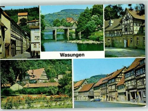 98634 O6104 Wasungen - Rückseite mit Abschürfungen bzw Kleberesten
