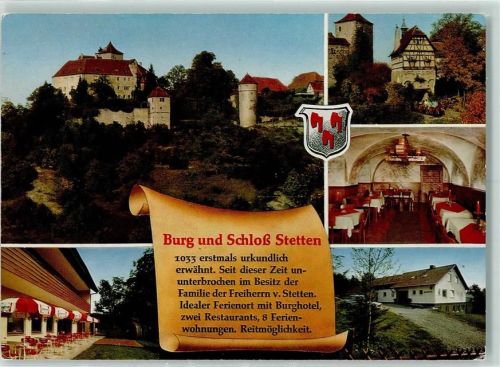 Schloß Stetten Rückseite mit Abschürfungen bzw KleberestenSchloss Burg