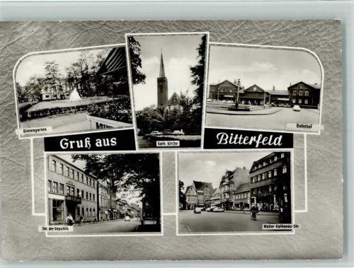 Bitterfeld Binnengarten Kath. Kirche Bahnhof Straße der Republik Walter-Rathenau-Straße