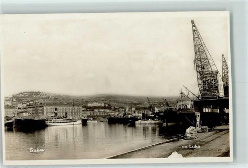 Sisak 1929 Hafen , Kran AK