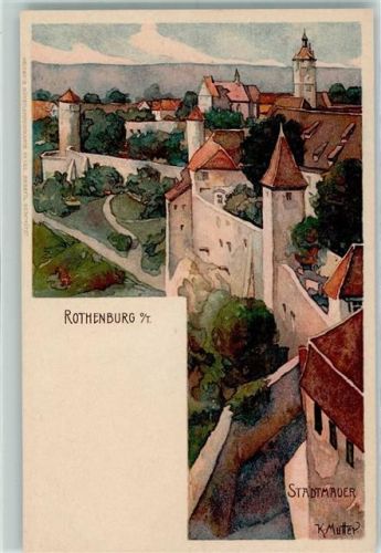Rothenburg Stadtmauer Verlag Velten Nr. 122 AK