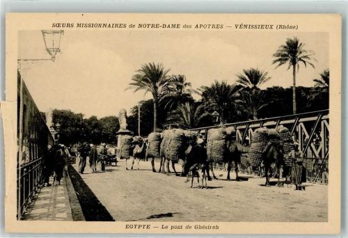 1919 Le Pont Ghesireh Karawane Kamele