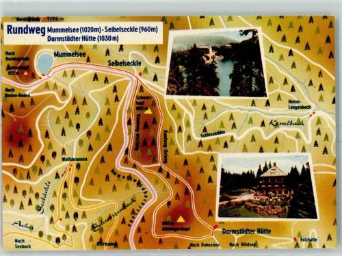 Ruhestein Wanderkarte Mummelsee Seibelseckle Darmstädter Hütte