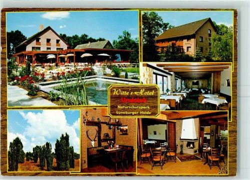 Undeloh Witte's Hotel Innenansicht Gartenterrasse Springbrunnen
