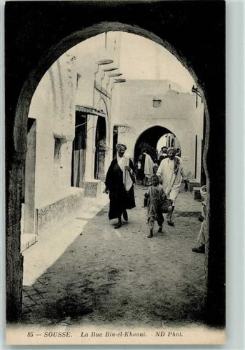 Sousse 1911 ND Phot Nr. 85 La rue Bin-el-Khaoui AK