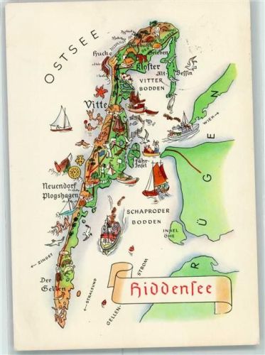 Vitte Landkarte Hiddensee