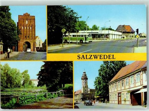 Salzwedel Neuperver Turm Ernst Thälmann Straße Park d. Friedens Straße der Jugend