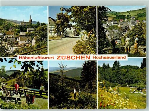 59955 W5788 Züschen , Westf - Freiluftschach Parkanlage Fachwerkhäuser