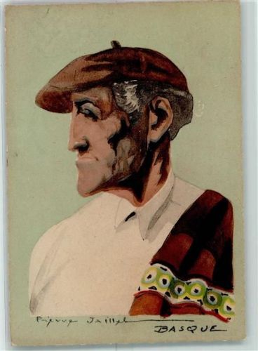 64130 Mauleon-Licharre Künstlerkarte Tracht Mann Baske