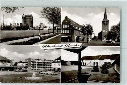 Repelen Rückseite mit Abschürfungen bzw Kleberesten Schule Marktplatz Kirche Springbrunnen