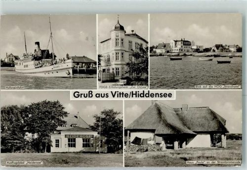Vitte Haus Paula Gasthaus Heiderose Dampfer Swanti FDGB Erholungsheim Zur Ostsee