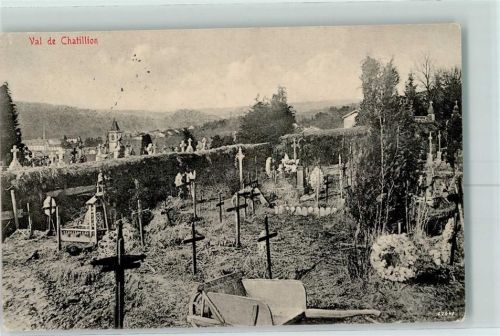92320 Chatillon 1915 - Kirche Friedhof Feldpost WK I XIX: Ersatz-Division