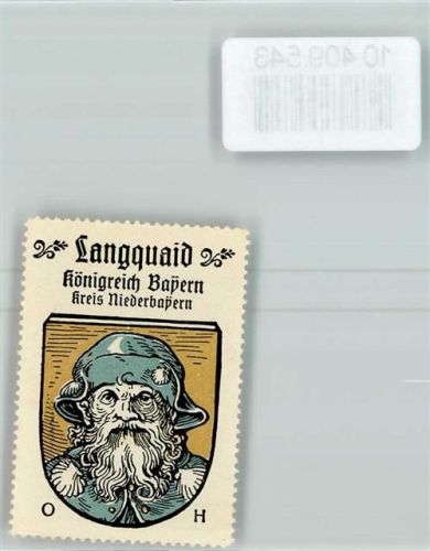 Langquaid Vignette Wappen Kaffee Hag ca 1920-1940