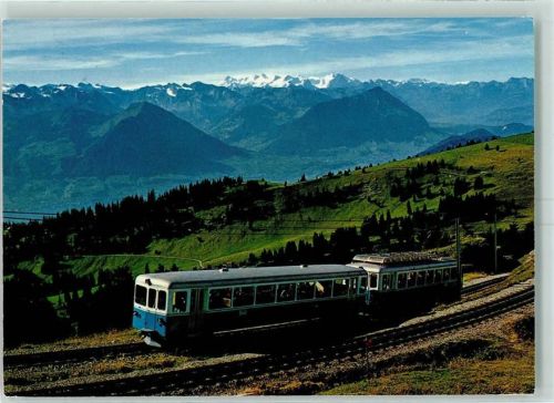 Arth 1989 Arth Rigi Bahn unterhalb Rigi Kulm Blick auf Unterwaldner und Berner Alpen