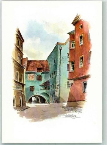 Schärding Innere Stadt Wassertor mit Pranger sign.