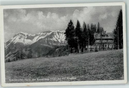 Josef Speckbacher Hütte am Kreuzberg mit Raxalpe Hüttenstempel