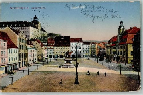 Weißenfels 1915 Marktplatz Denkmal