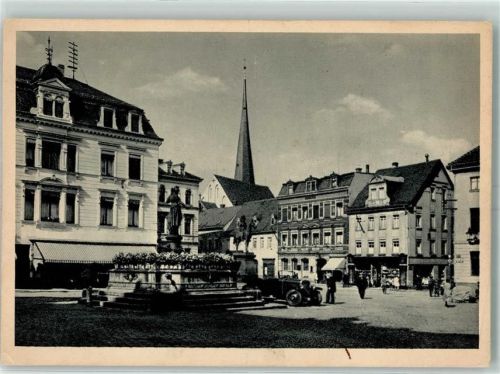 Crimmitschau Marktplatz Industria Brunnen König Albert Denkmal