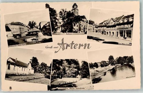 Artern Geschwister Schall Platz Rathaus Karl Max Straße Solbad Freilichtbühne Werner Seelenbinder Schwimmbad
