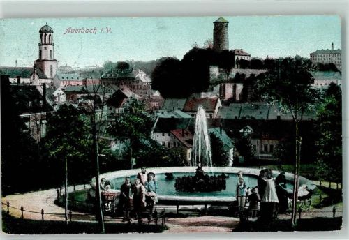 Auerbach 1919 Springbrunnen Kinderwagen Bahnpost Freuen - .. Zug 191