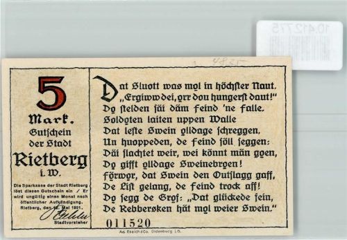 Rietberg Notgeld