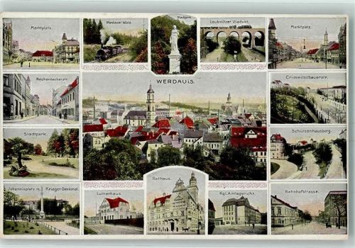 Werdau Rathaus Lutherhaus Kgl. Amtsgericht Stadtpark